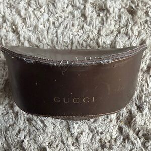 Gucci Brown Sunglasses Case with Gold Logo